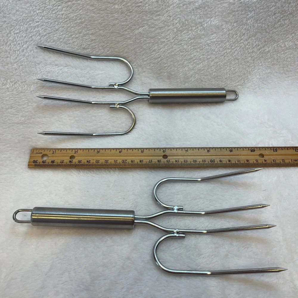 Meat Forks‎ Stainless Steel Turkey Chicken Carving Barbecue Roasting Forks Set
